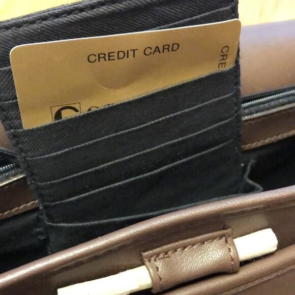 Large Dark Brown Crossbody Bag in Dark Brown Mocca Sense of Function by America - Picture 13 of 14